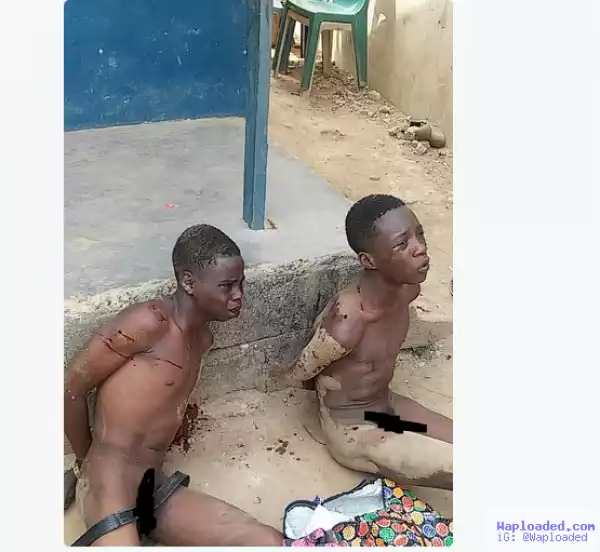 Photos: Young Boys Stripped Unclad For Stealing 600k & TV Set In Ogun